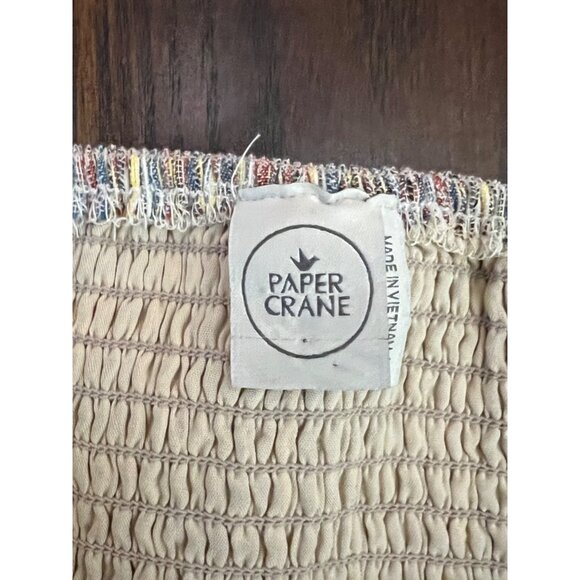 Paper Crane Vertical Stripe Cropped Tank Top Front Button Shirt Anthropologie M - Picture 3 of 6